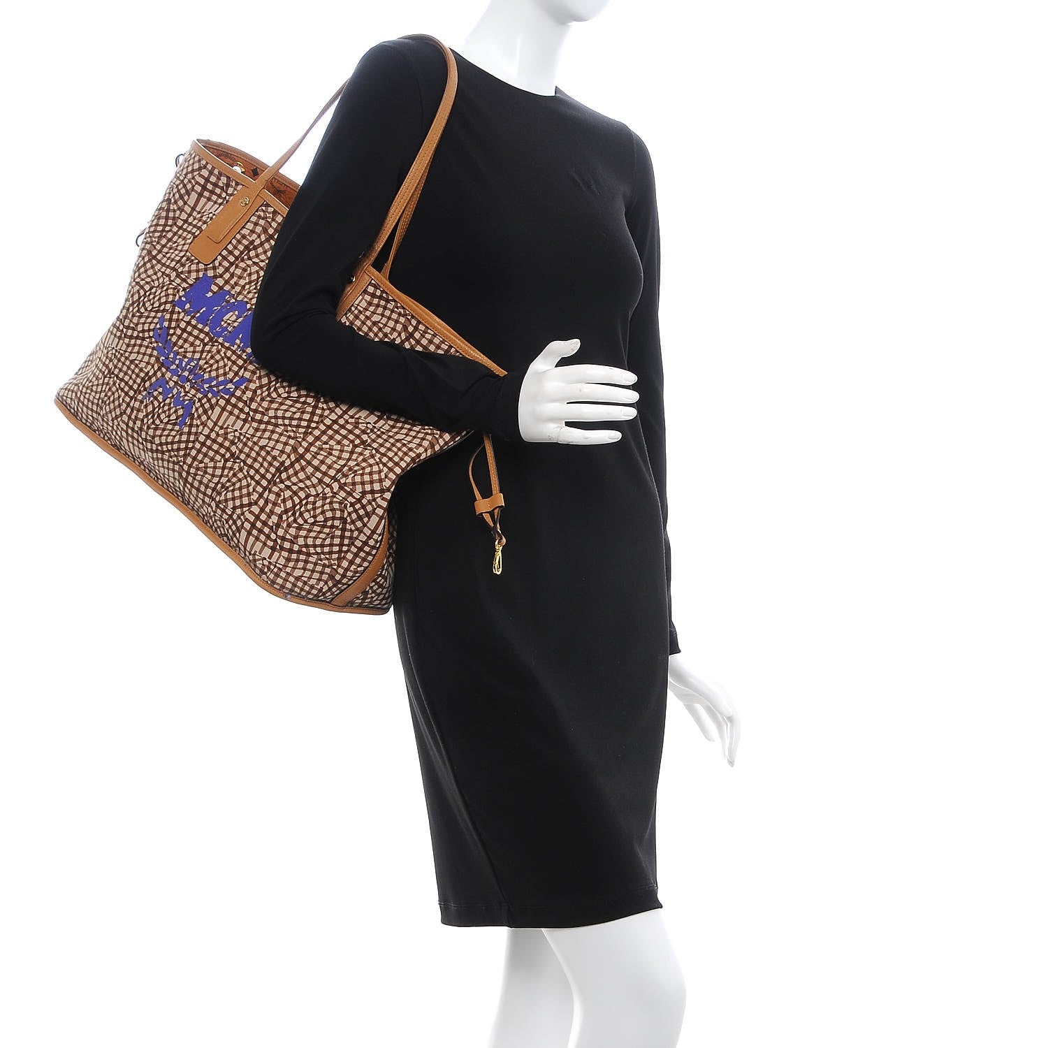 MCM Visetos Large Liz Reversible Shopper Tote Cognac 2 of 22