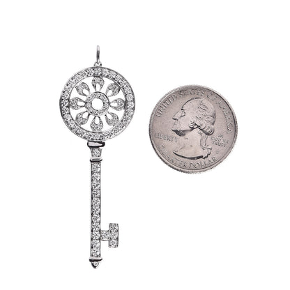 Tiffany Platinum Diamond Petals Key Pendant 2 of 4