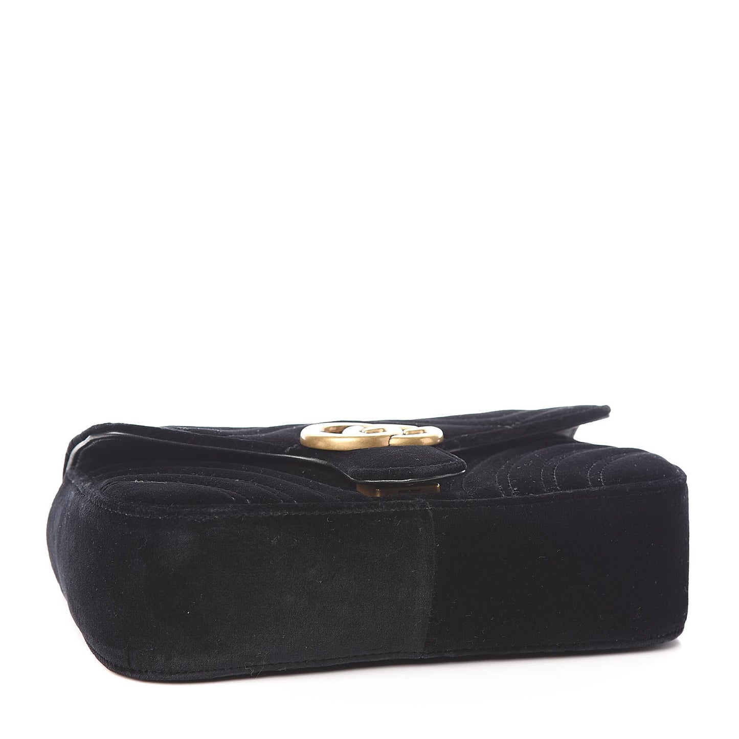 Velvet Matelasse Mini GG Marmont Shoulder Bag Black