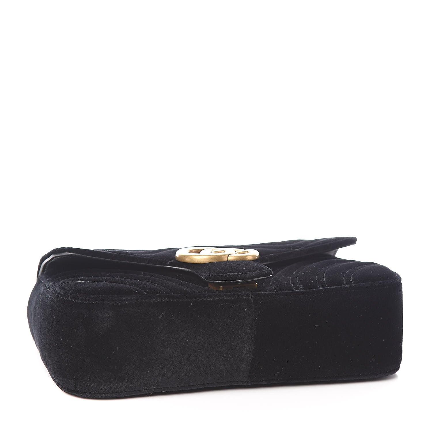 Gucci Velvet Matelasse Mini GG Marmont Shoulder Bag Black 4 of 11