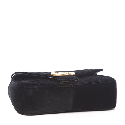 Gucci Velvet Matelasse Mini GG Marmont Shoulder Bag Black 4 of 11