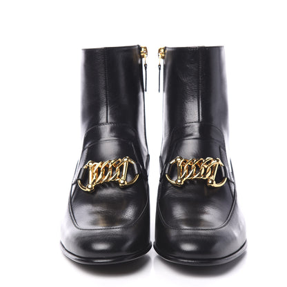 Gucci Calfskin Womens Ebal Horsebit Boots 38 Black 2 of 10