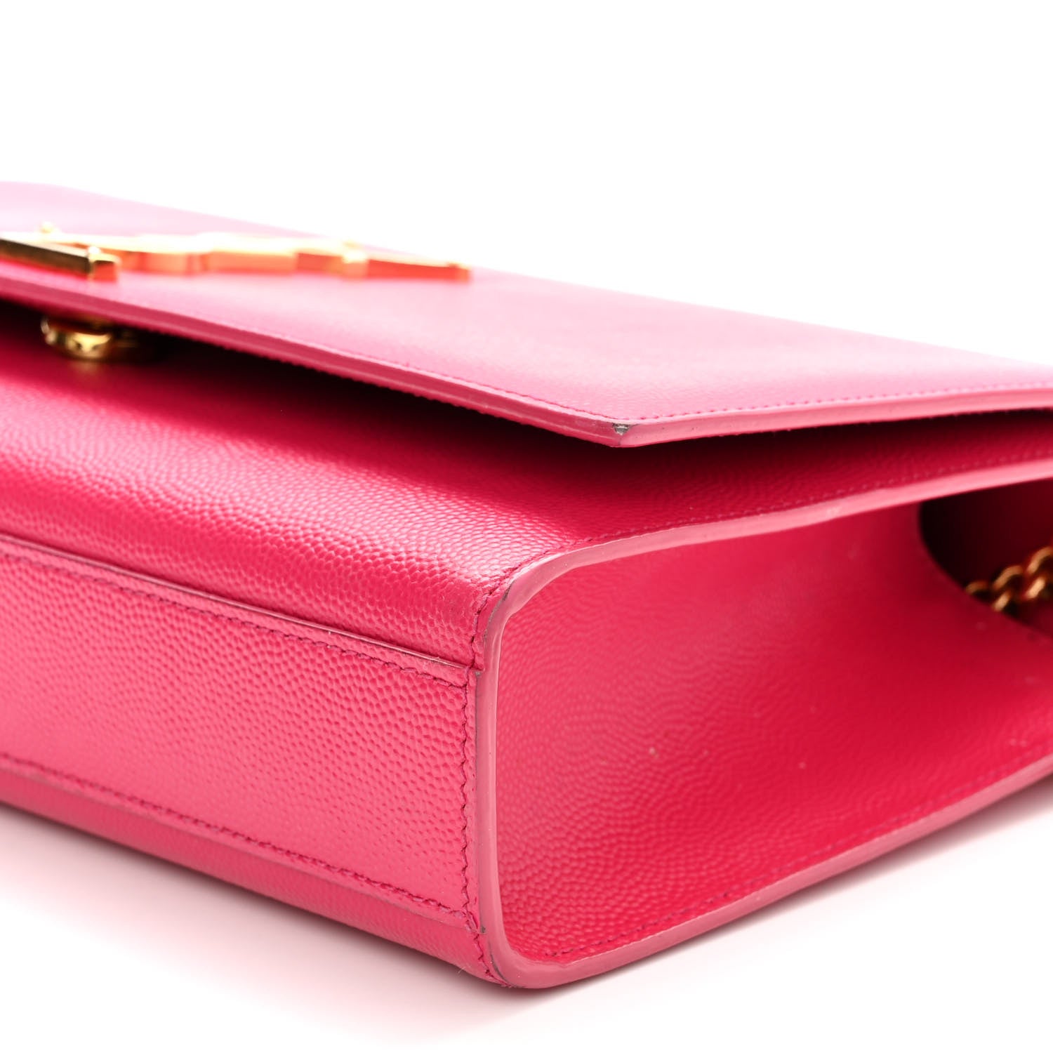 Saint Laurent Grain De Poudre Medium Monogram Kate Satchel Lipstick Fuchsia 9 of 10