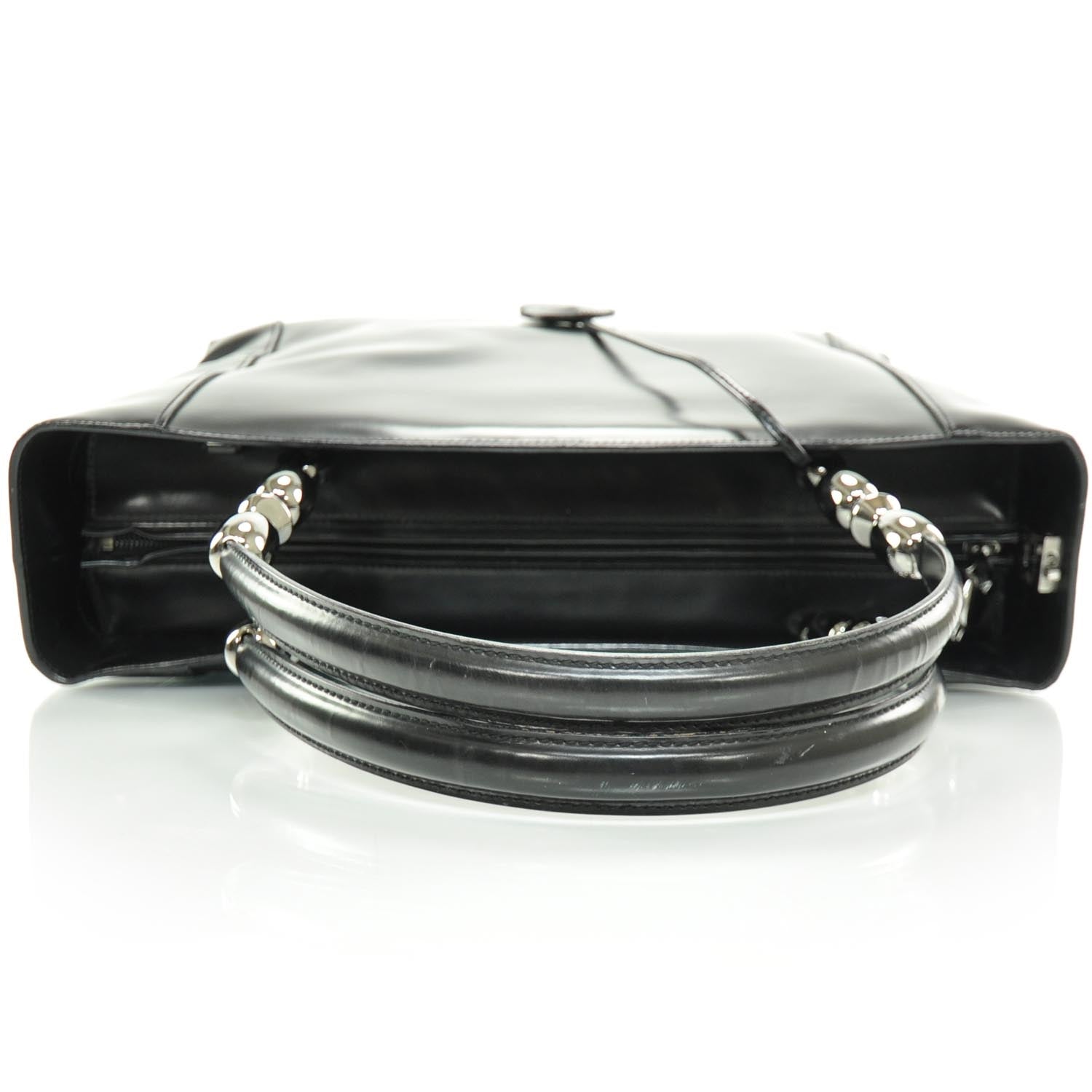 Christian Dior Leather Chrome Beaded Large Tote 5 of 8