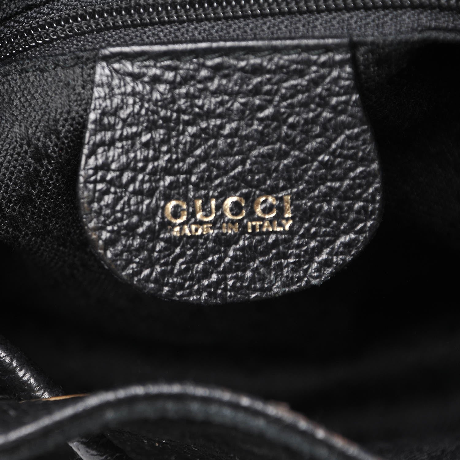 Gucci Calfskin Suede Bamboo Backpack Black 6 of 10
