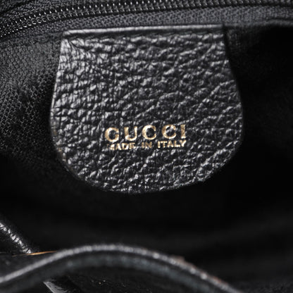 Gucci Calfskin Suede Bamboo Backpack Black 6 of 10