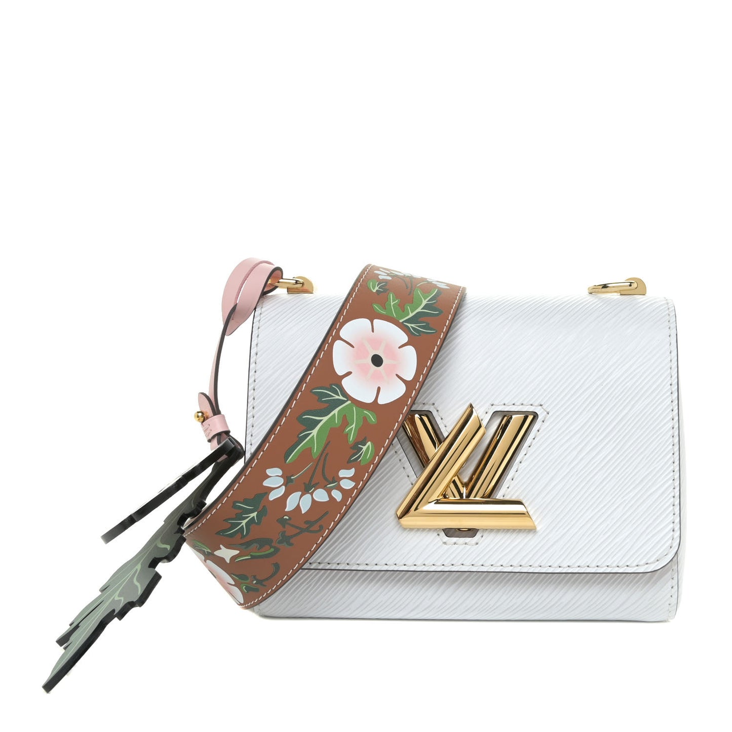 Epi Asnieres Flowers Twist Shoulder Bag PM White
