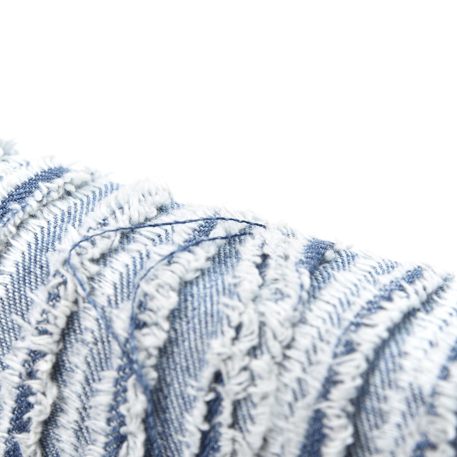 Chanel Denim Fringe Medium Single Flap Bag Blue 8 of 13