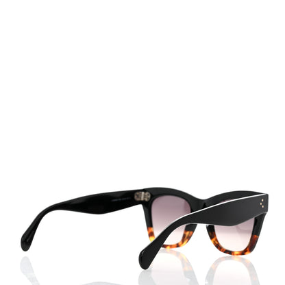 Celine Acetate Polarized Cat Eye Sunglasses CL4004IN Havana Black 4 of 9