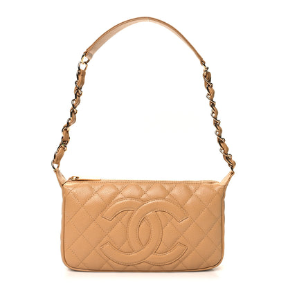 Chanel Caviar Quilted Timeless CC Shoulder Bag Beige 1 of 10