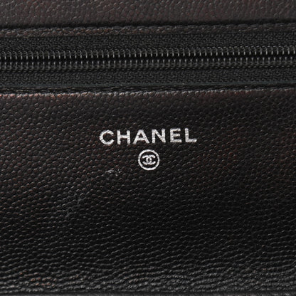 Chanel Caviar Sevruga Wallet On Chain WOC Black 6 of 13