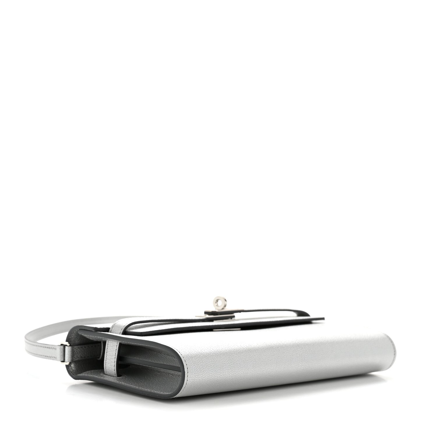 Metallic Chevre Chamkilight Kelly Wallet To Go Argent