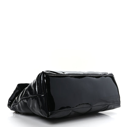 Saint Laurent Patent Lambskin Quilted Small Loulou Puffer Monogram Chain Satchel Black 4 of 9