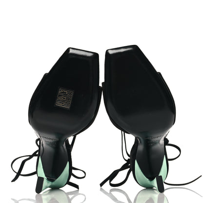 Saint Laurent Suede Paz 105 Ankle Strap Sandals 38.5 Hope Green 6 of 9