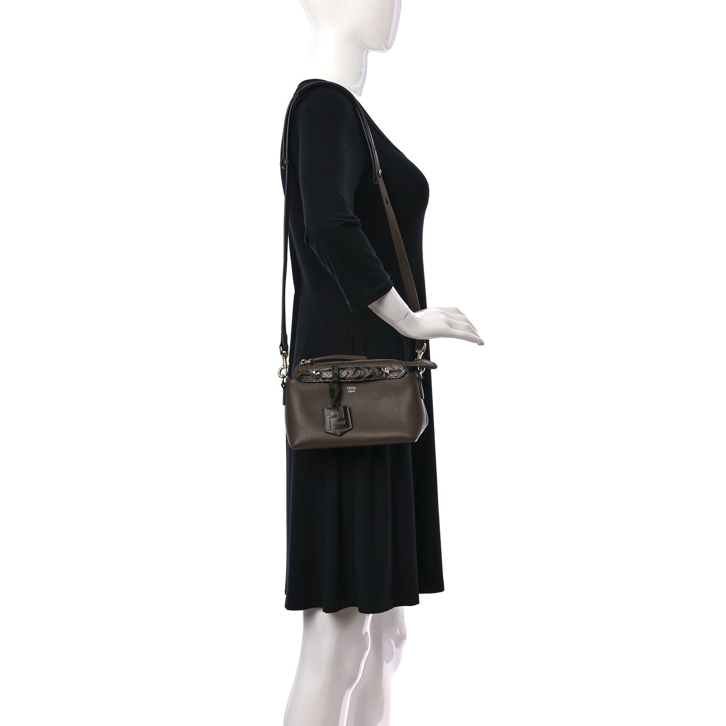 Vitello Dolce Bi-Color FF 1974 Embossed Mini By The Way Boston Bag Maya Black