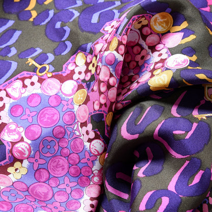 Louis Vuitton Silk Leopard World Square Scarf 2 of 3