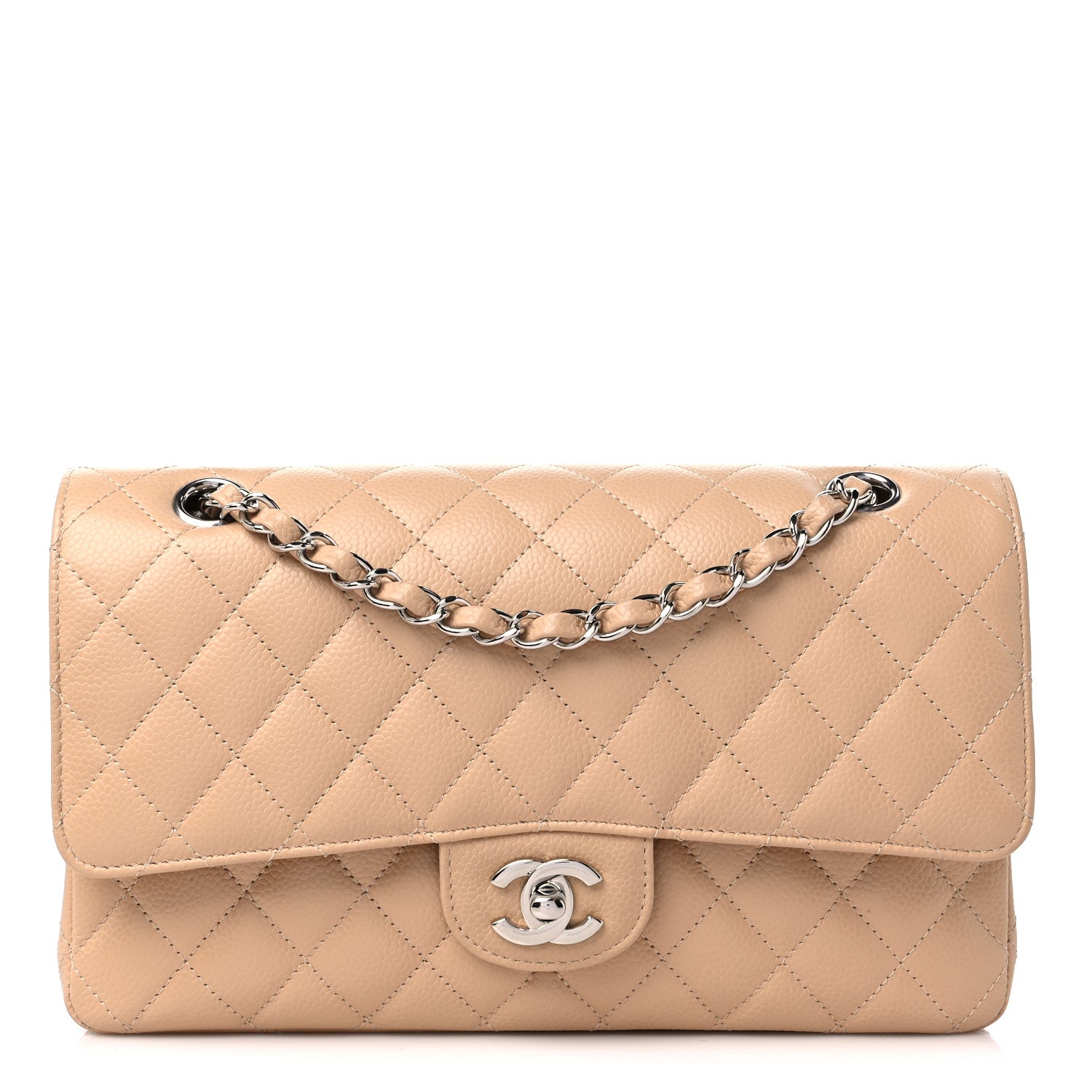 Chanel Caviar Quilted Medium Double Flap Beige 1 of 9