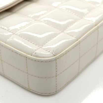 Chanel Patent Quilted East West Chocolate Bar Flap White 11 of 13