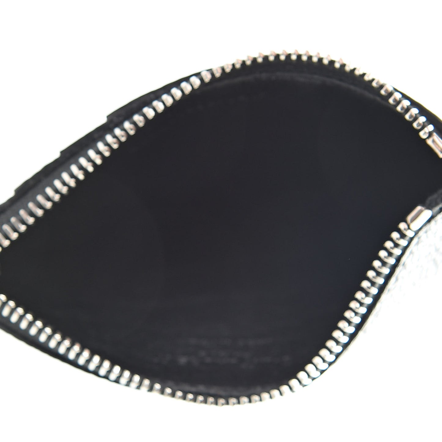 Grained Calfskin 5 Fragments Zip Pouch Card Holder Black