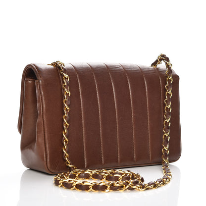 Chanel Lambskin Vertical Quilted Small Single Flap Brown 3 of 7