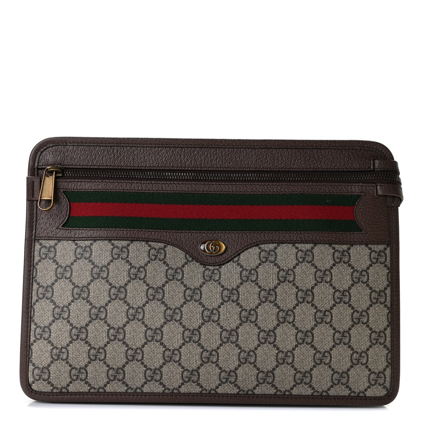 GG Supreme Monogram Web Small Ophidia Documents Holder Beige New Acero