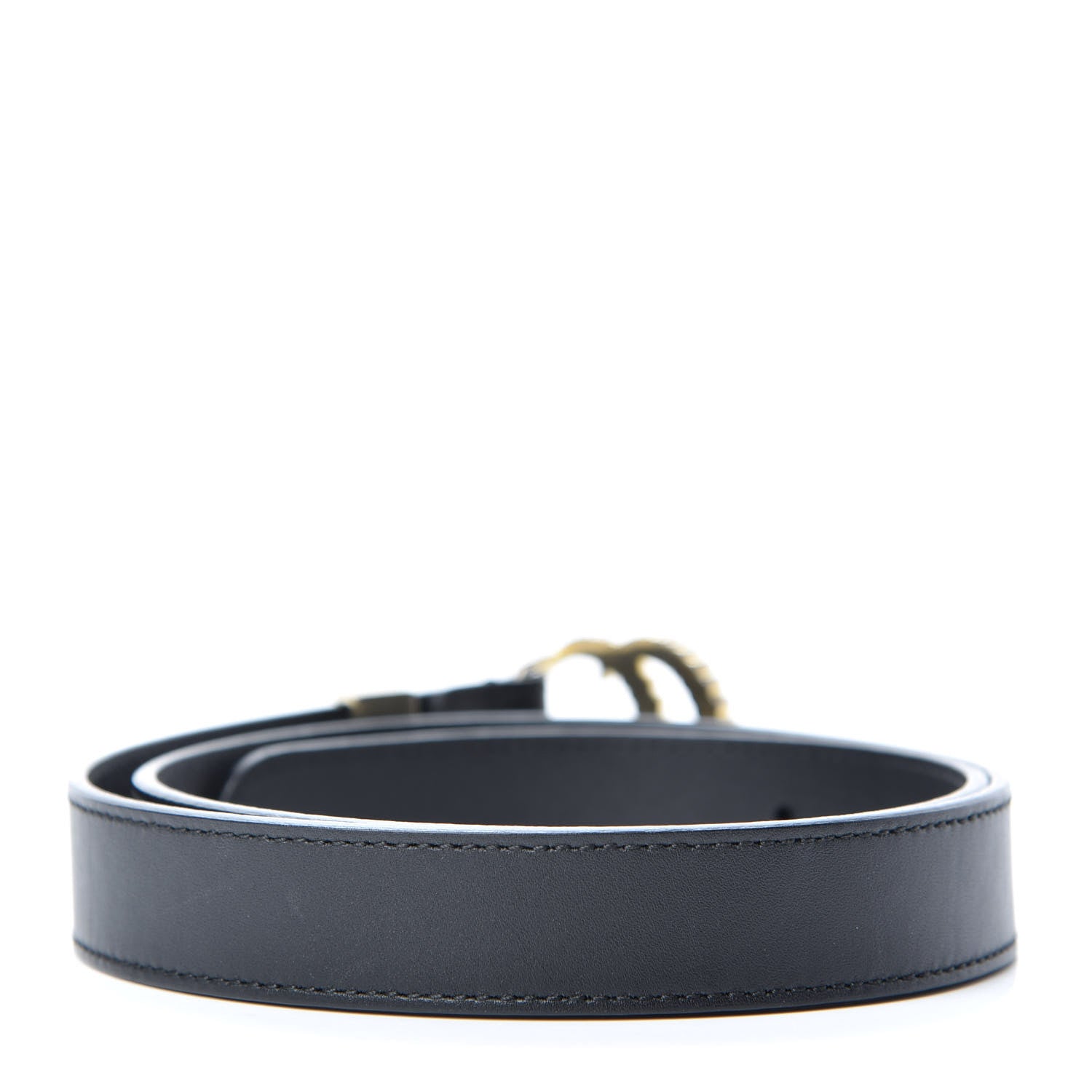 Gucci Moon Calfskin Torchon Double G 25mm Belt 75 30 Black 2 of 6
