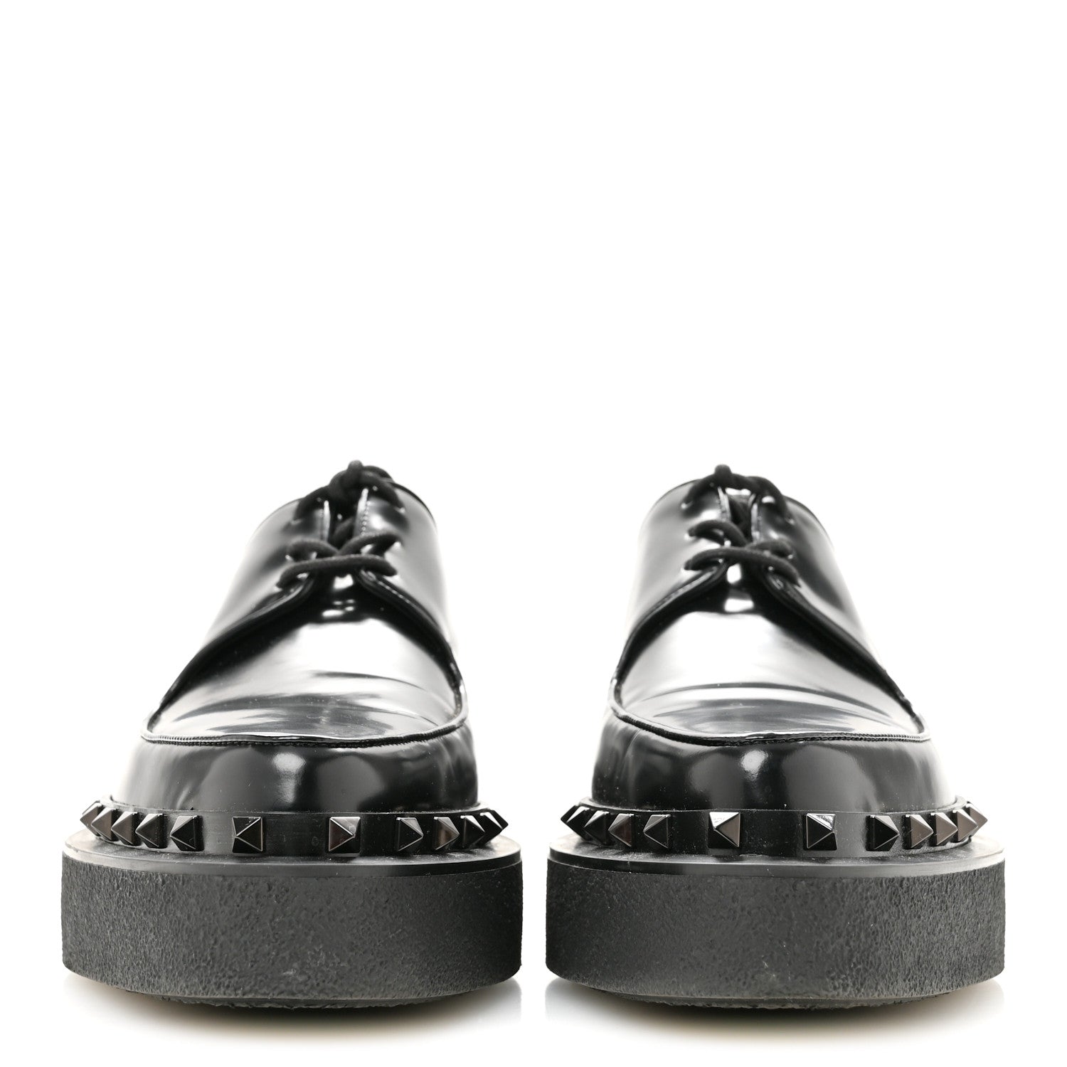 Valentino Garavani Calfskin Rockstud Womens M-Way Derby Loafers 39.5 Black 3 of 10
