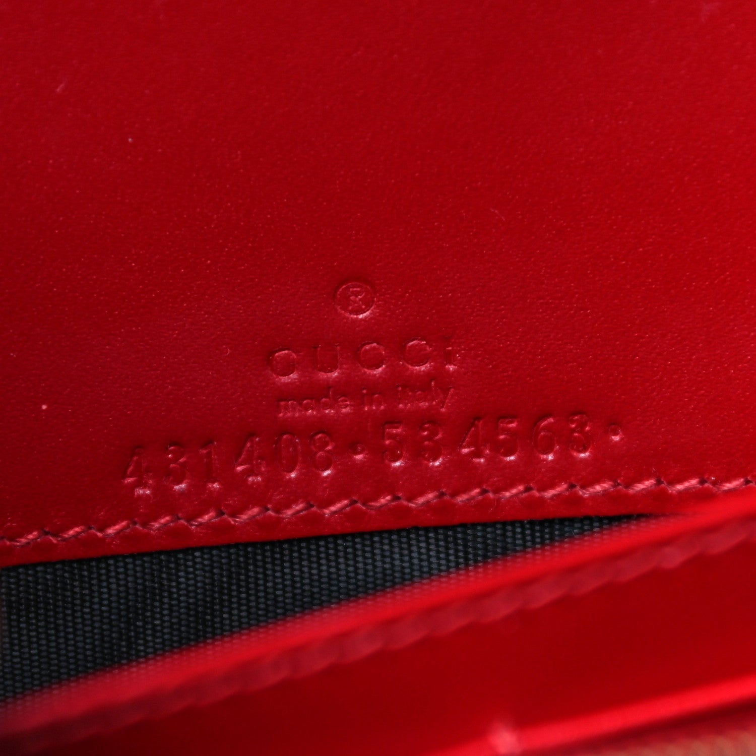 Gucci Guccissima Signature Bowy Chain Wallet Hibiscus Red 6 of 9