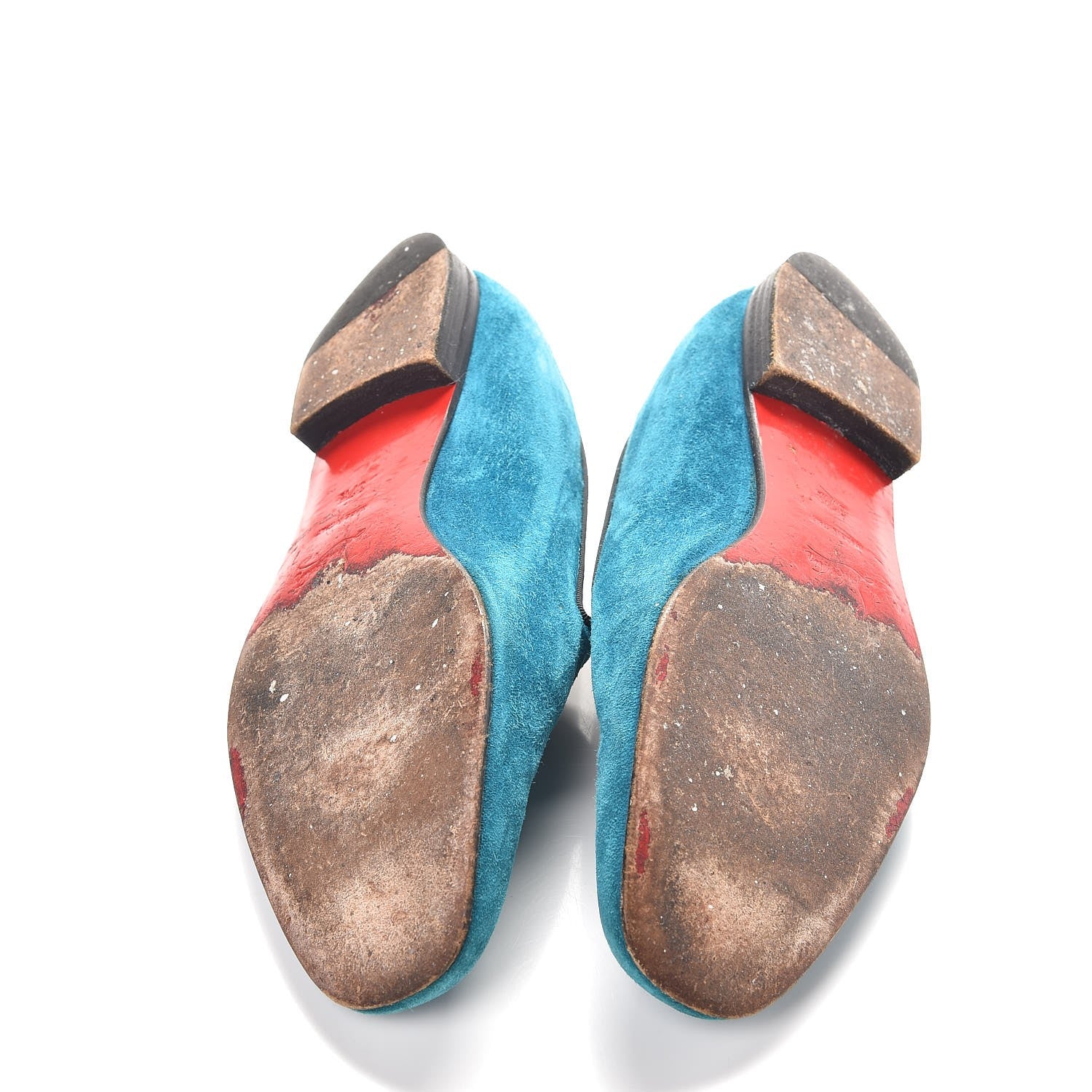 Christian Louboutin Veau Velours Henriette Flat Loafers 37.5 Peacock 7 of 9