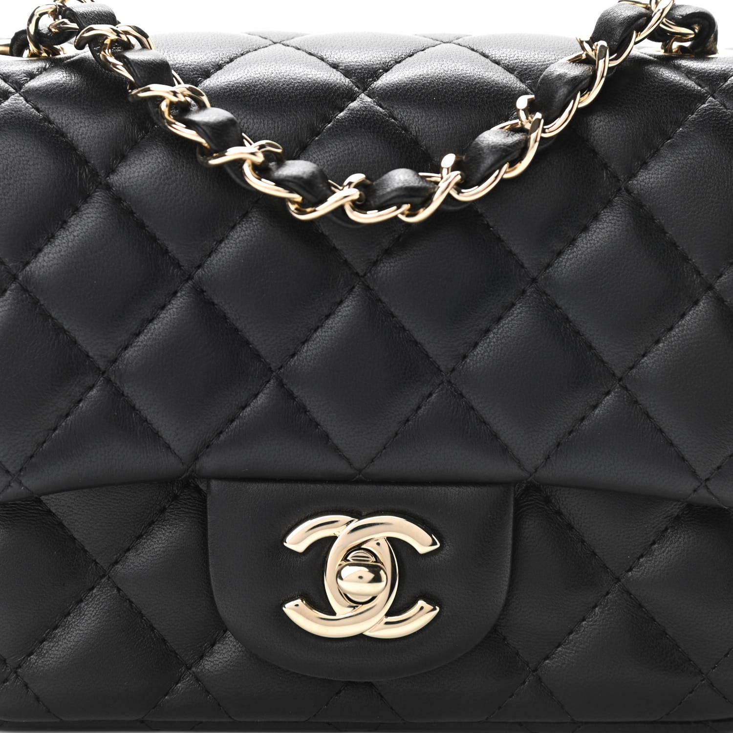 Chanel Lambskin Quilted Mini Square Flap Black 8 of 11