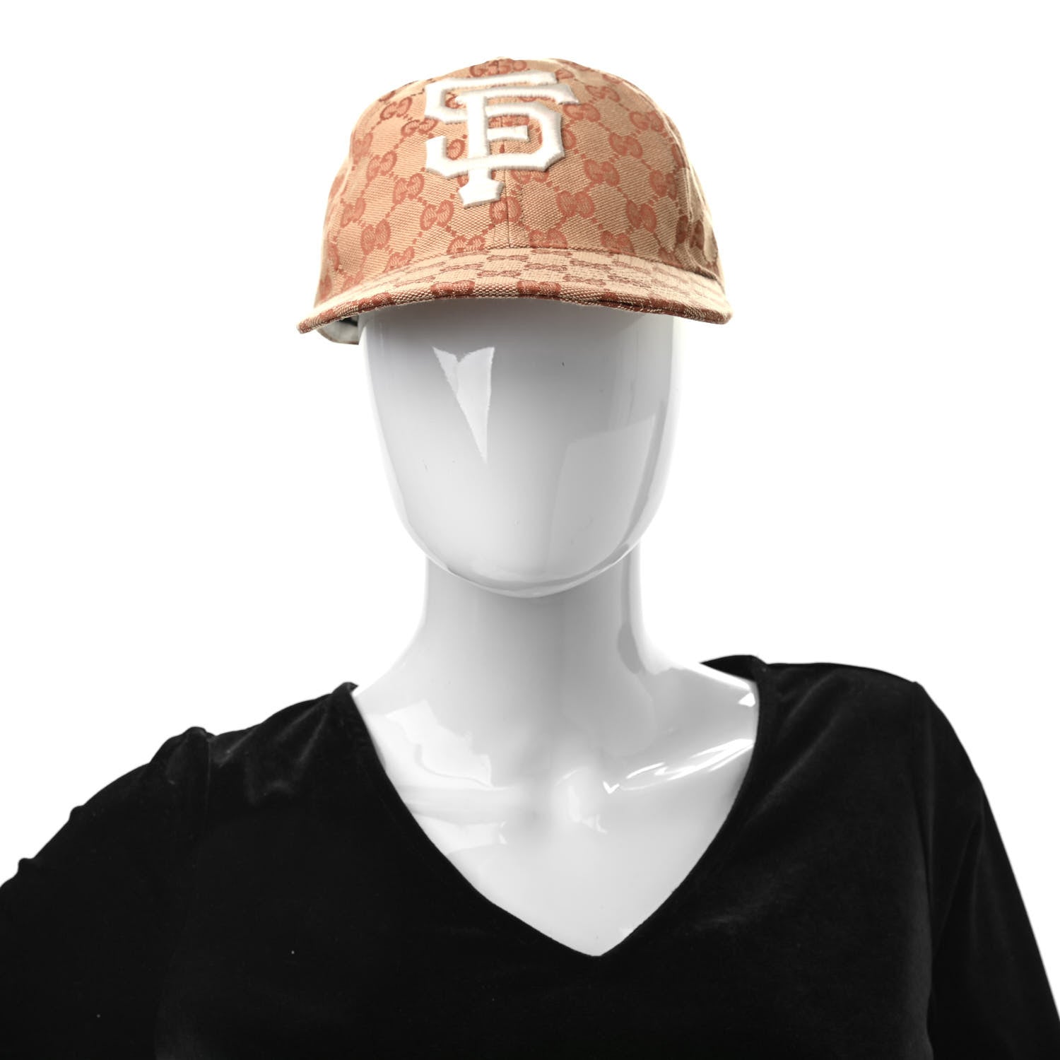 Gucci X MLB Monogram SF Giants Baseball Hat 57-61 Beige Ruggine 2 of 8