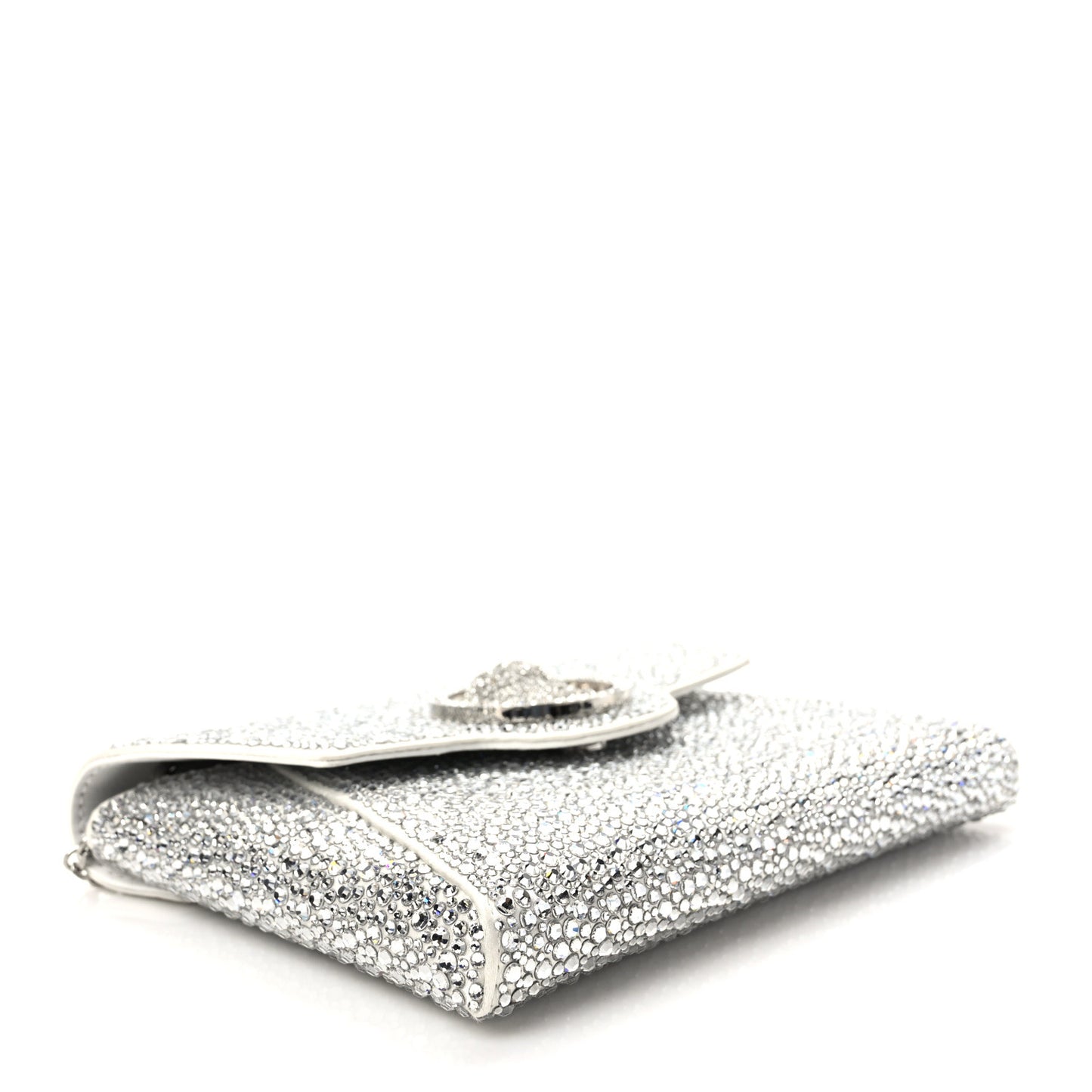 Crystal La Medusa Envelope Clutch Optical White