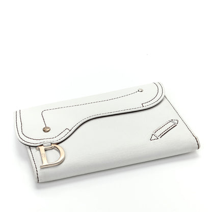 Christian Dior Calfskin Saddle Wallet White 4 of 7