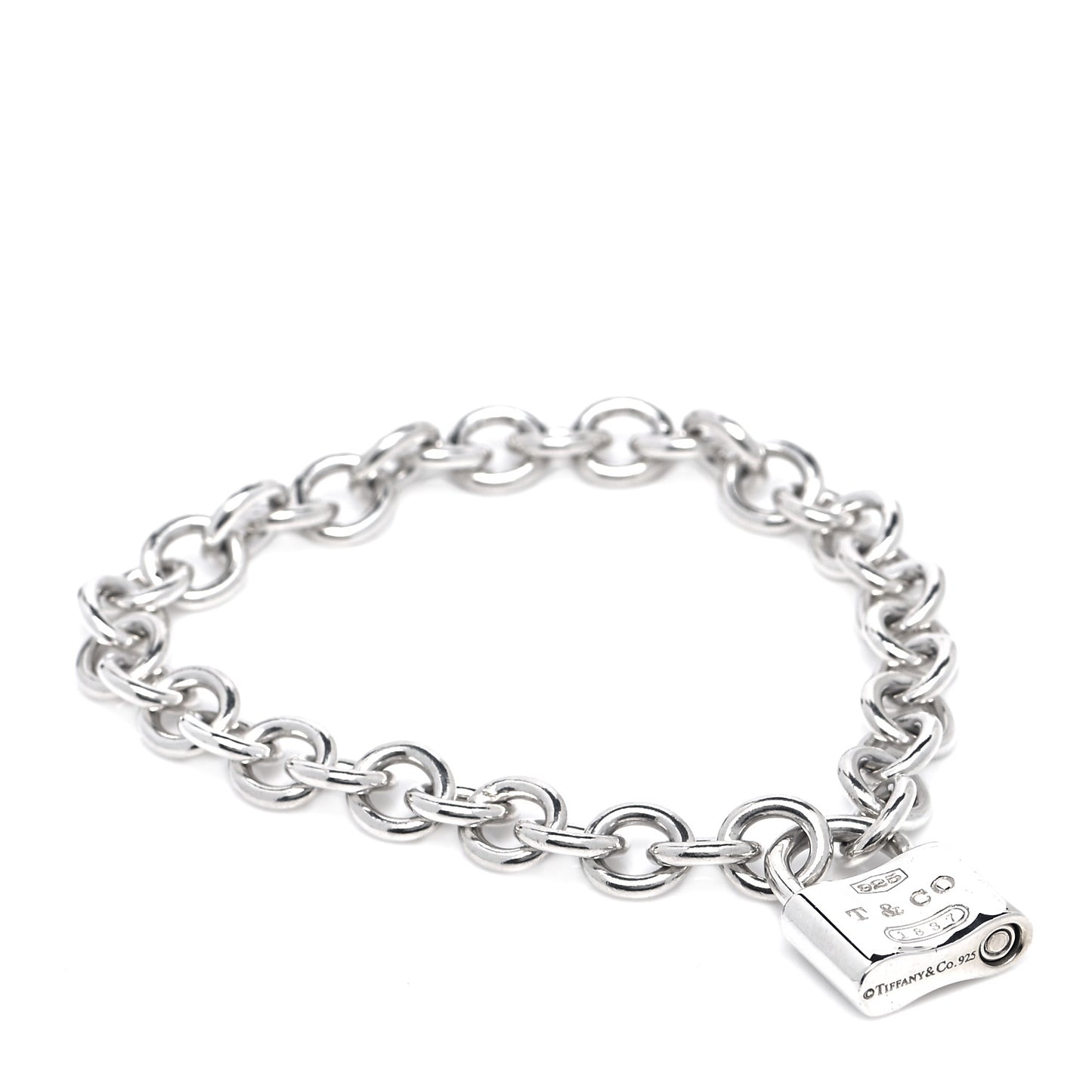 Sterling Silver 1837 Lock Charm Bracelet