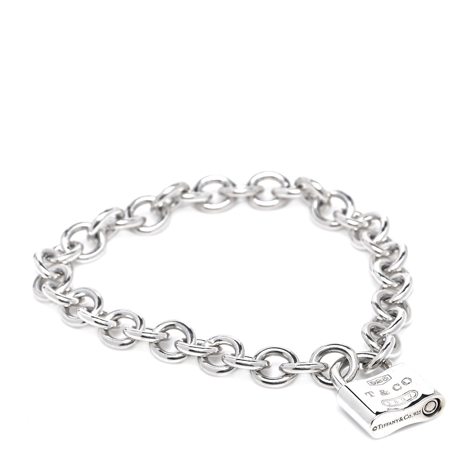 Tiffany Sterling Silver 1837 Lock Charm Bracelet 1 of 9