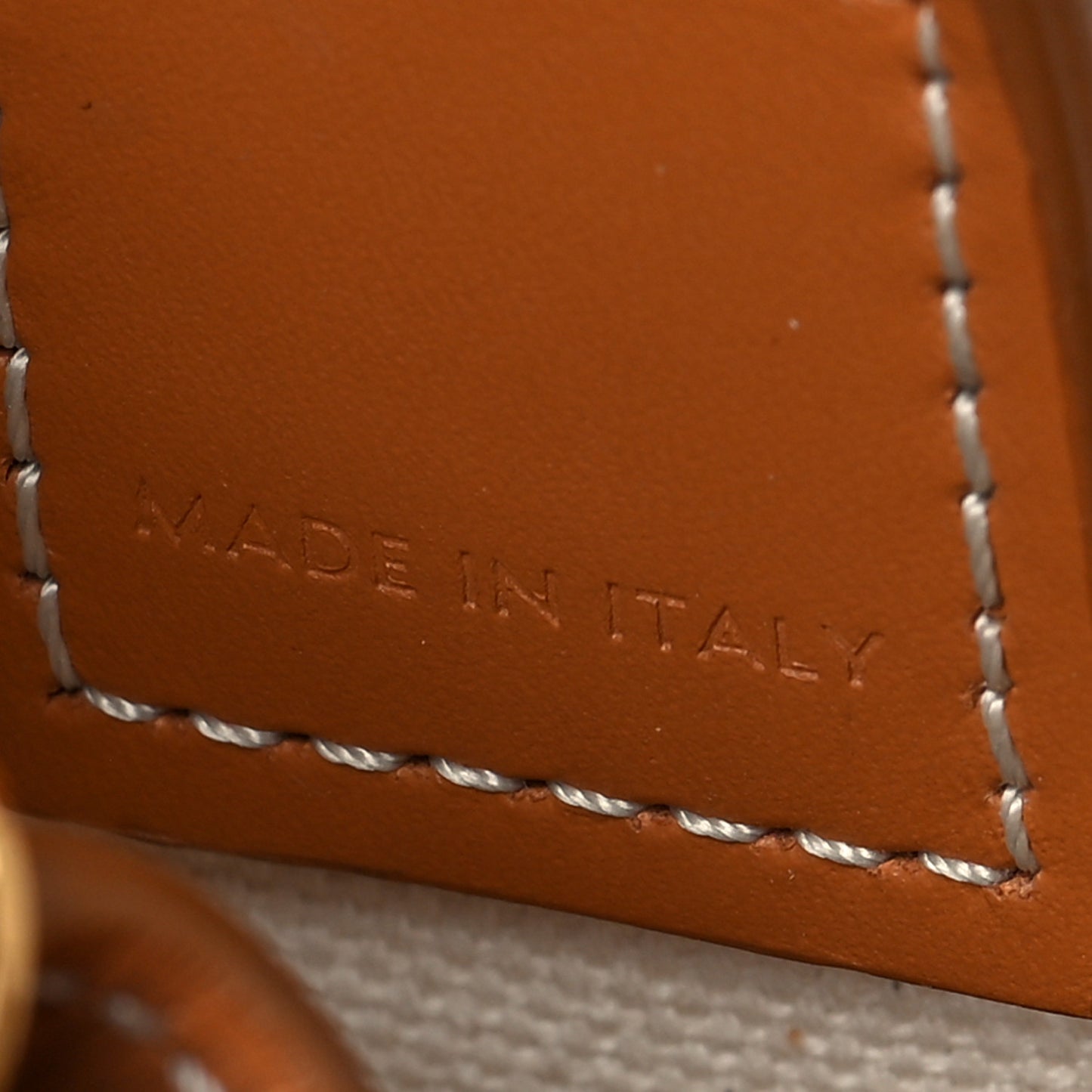 Canvas Calfskin Mini Vertical Cabas Natural Tan