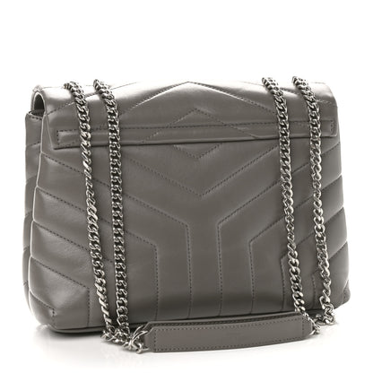 Saint Laurent Calfskin Y Quilted Monogram Small Loulou Chain Satchel Earth 3 of 9