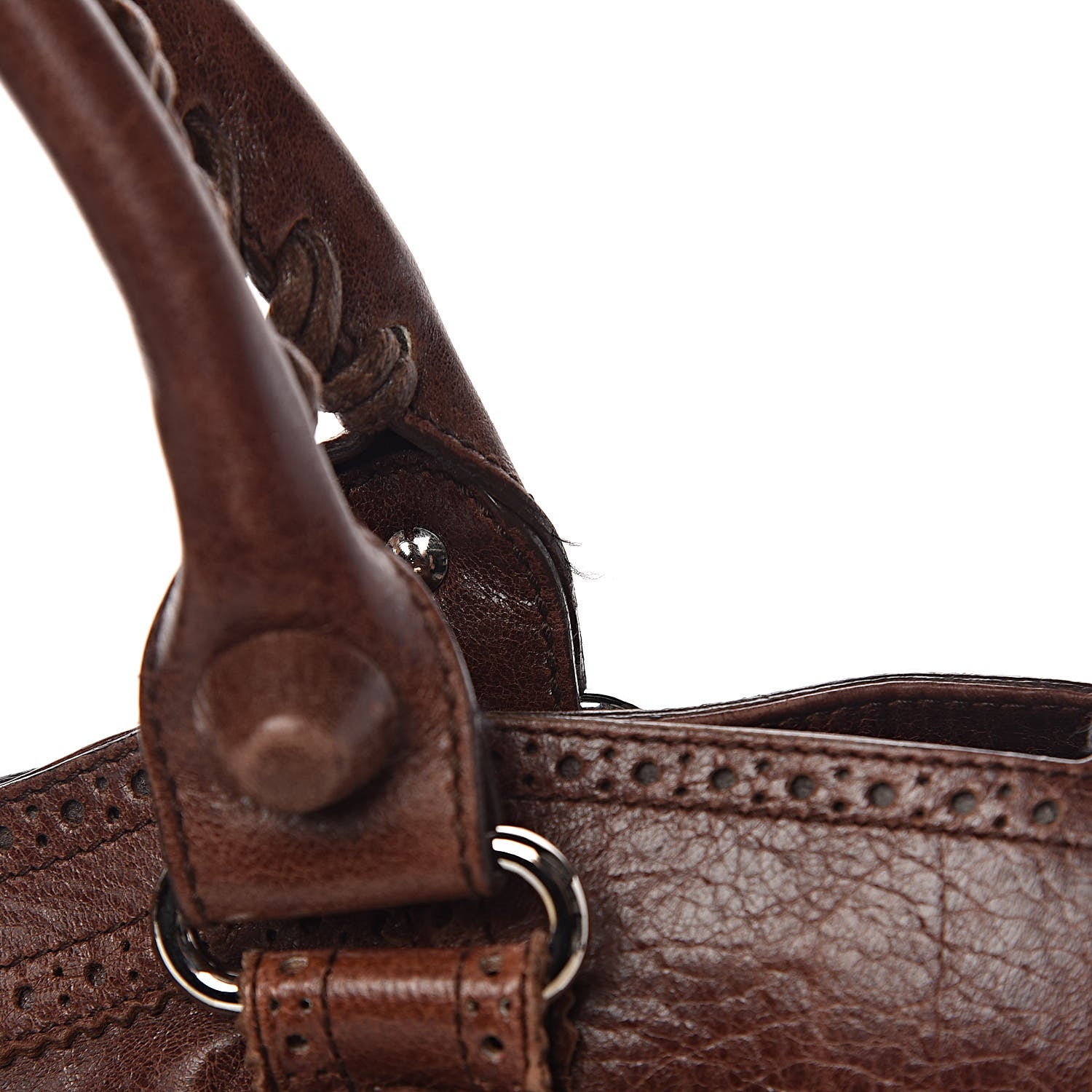 Balenciaga Agneau Giant Brogues Hardware City Chataigne 10 of 16