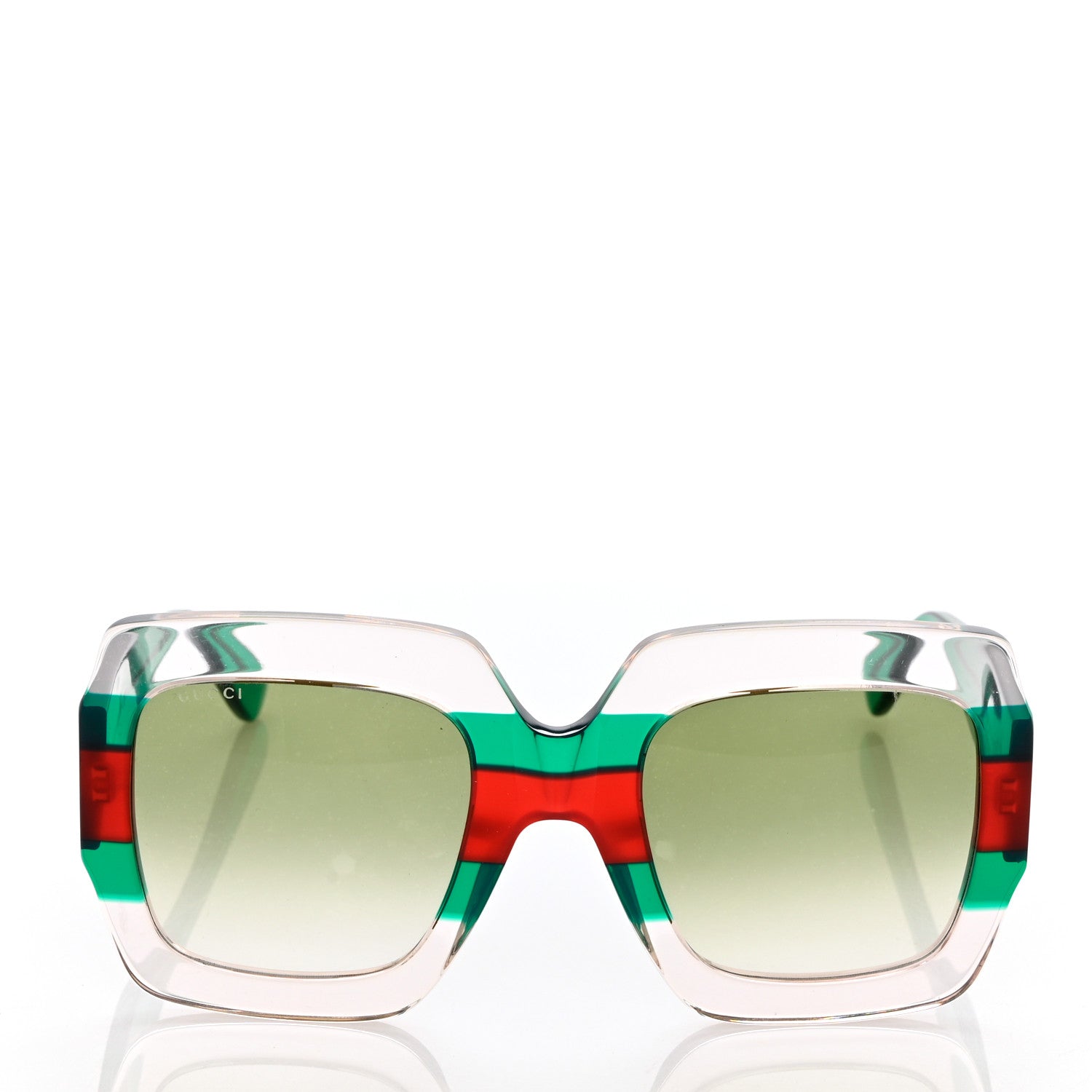 Gucci Square Web Frame GG178S Sunglasses Green Red 2 of 8