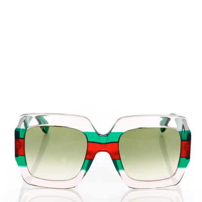 Gucci Square Web Frame GG178S Sunglasses Green Red 2 of 8