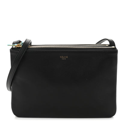 Celine Lambskin Small Trio Crossbody Bag Black 1 of 12