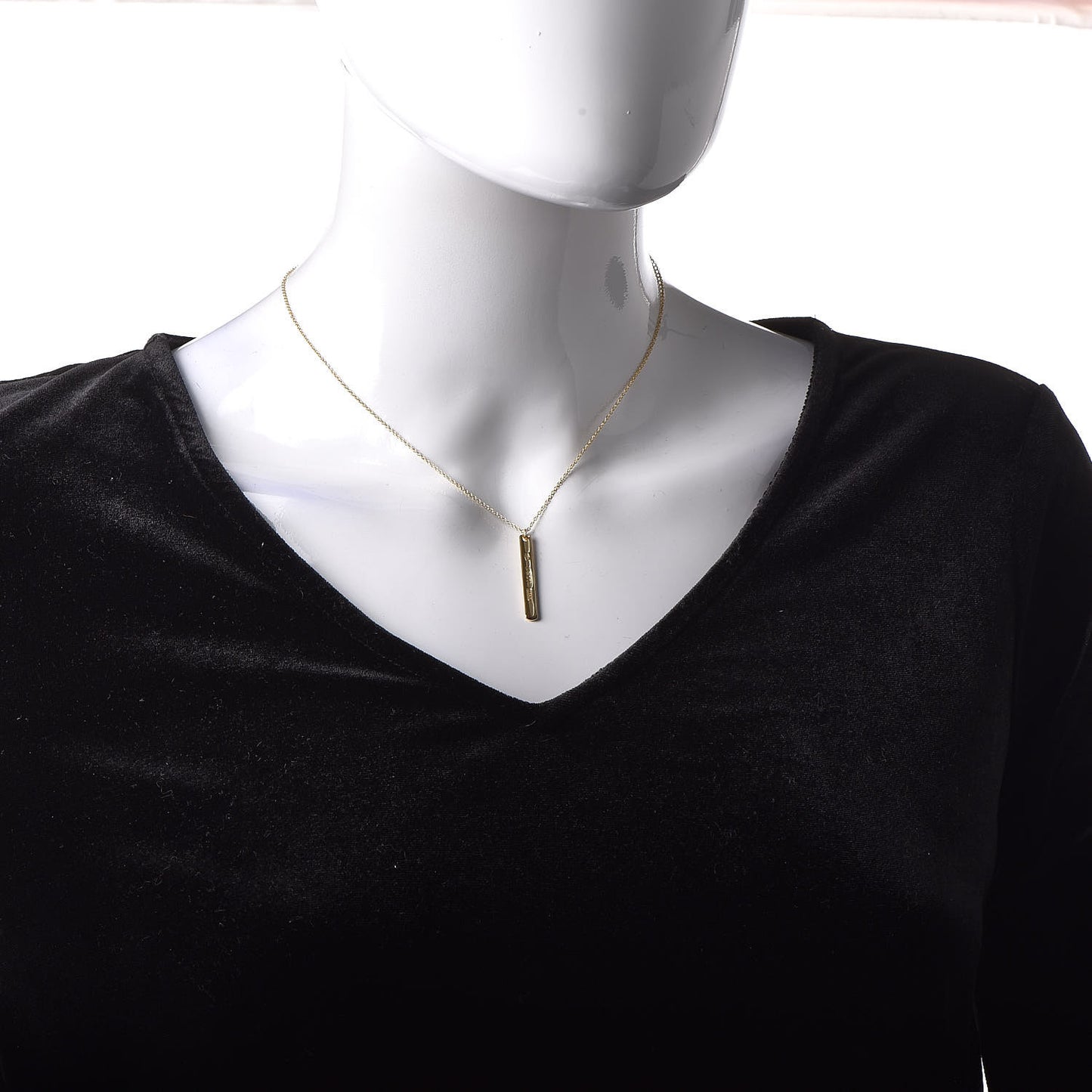 18K Yellow Gold 1837 Bar Pendant Necklace