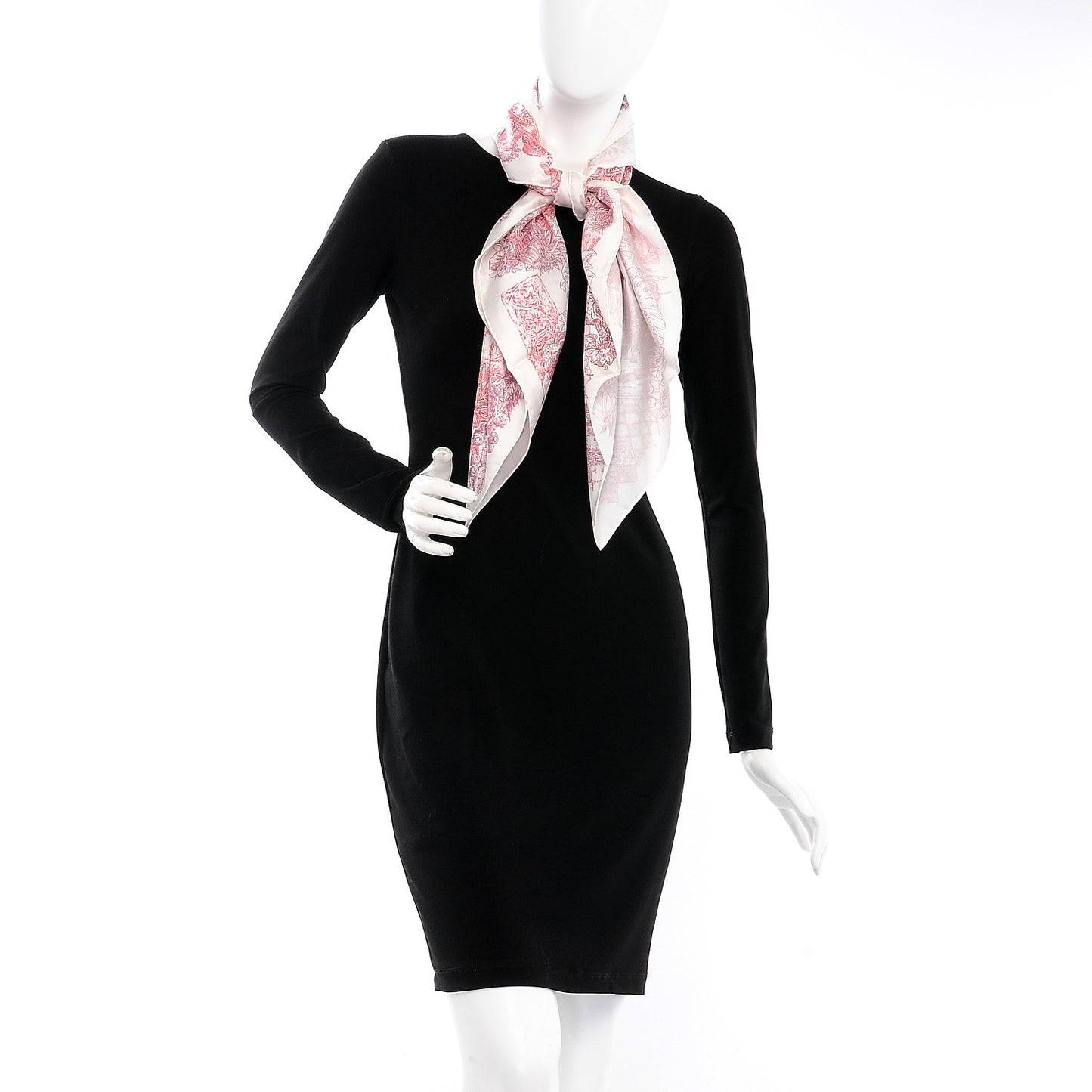 Silk Le Jardin de Leila Scarf 90 Blanc Framboise Prune