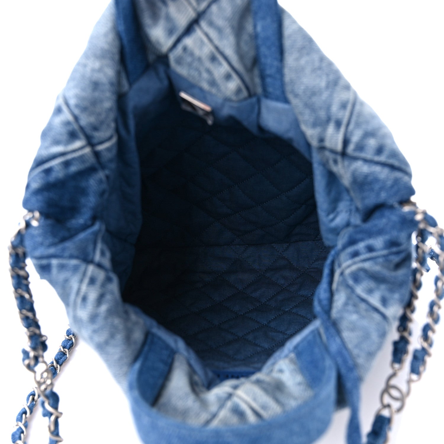 Chanel Denim Quilted Chanel 22 Backpack Blue 5 of 9