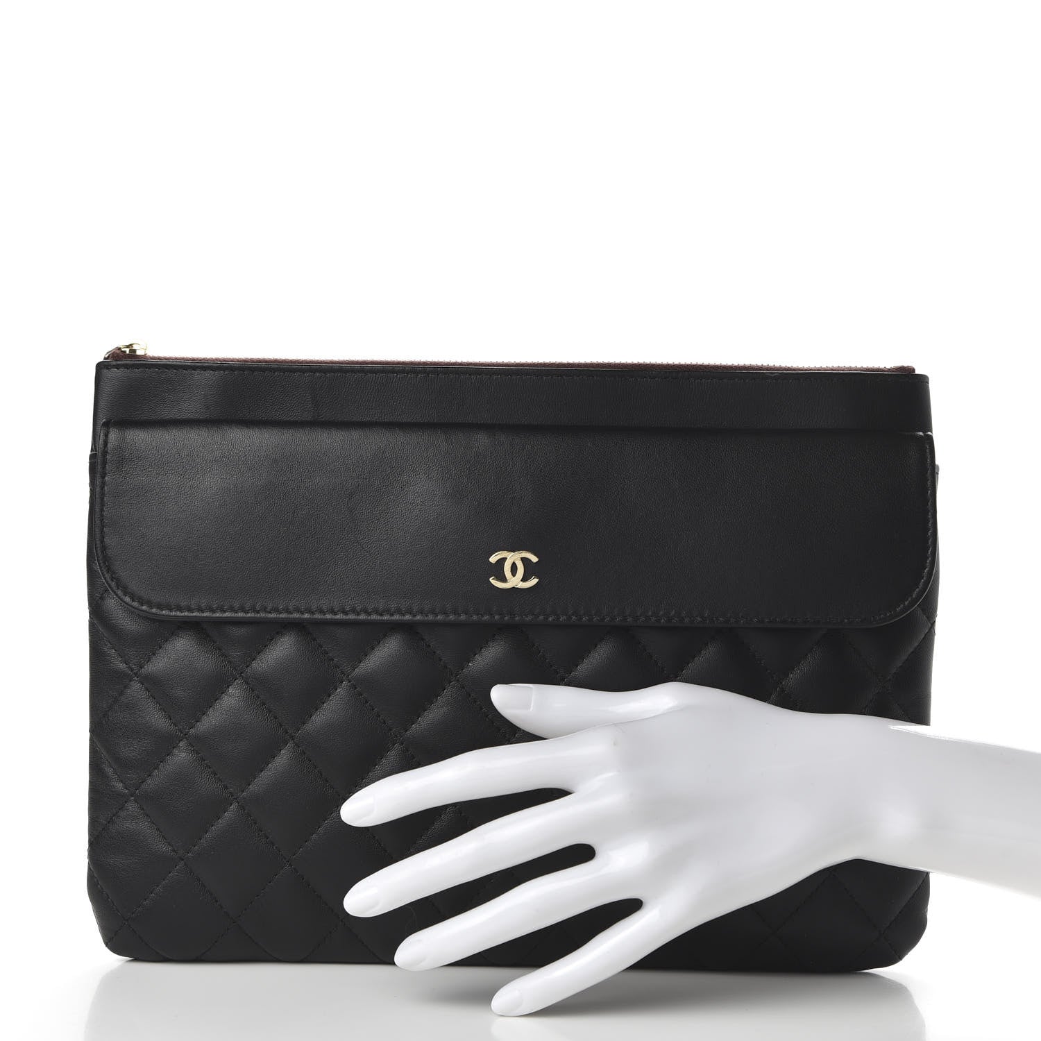 Chanel Lambskin Quilted Medium Flap Cosmetic Case Black 2 of 11