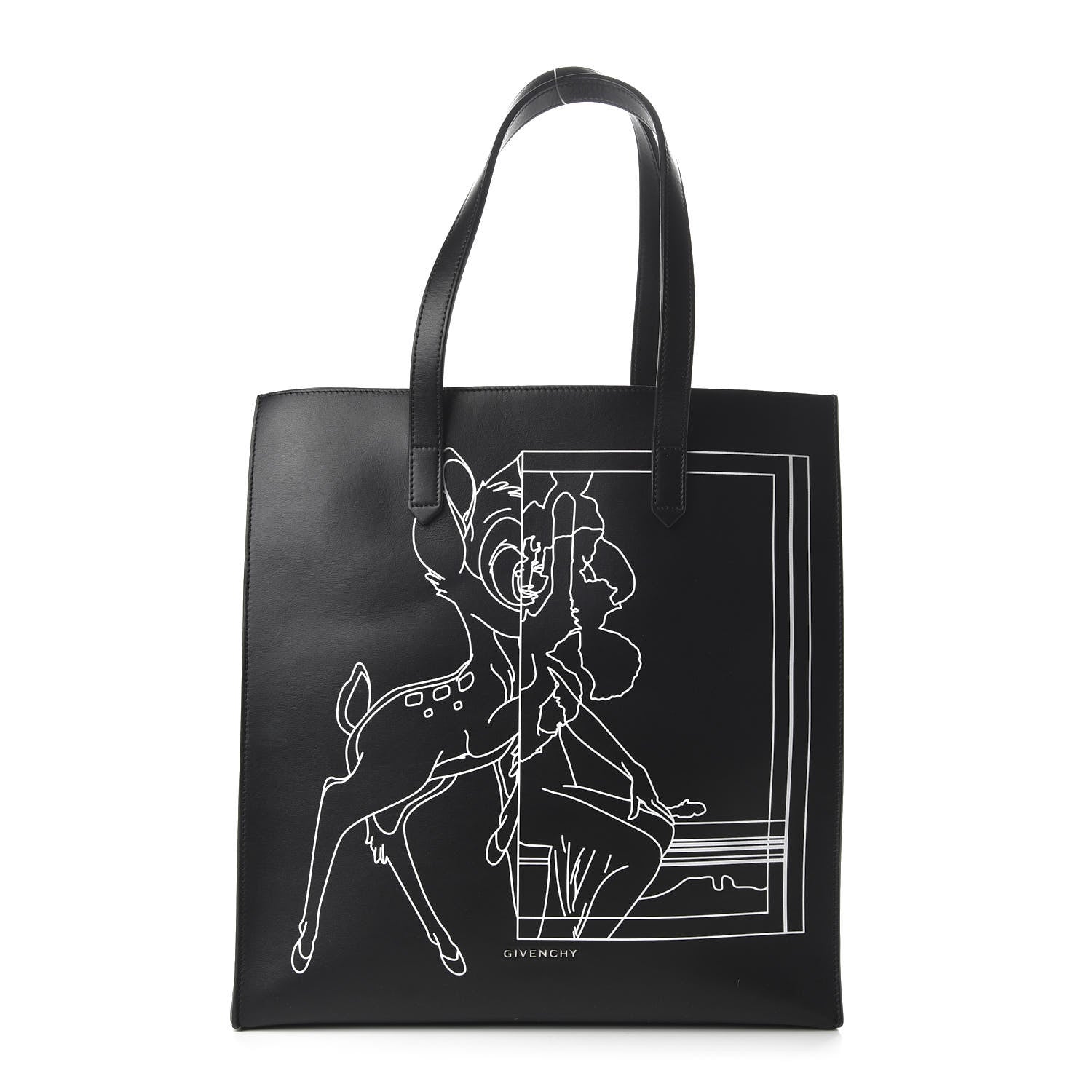 Givenchy Calfskin Bambi Print Medium Stargate Shopper Tote Black 1 of 9