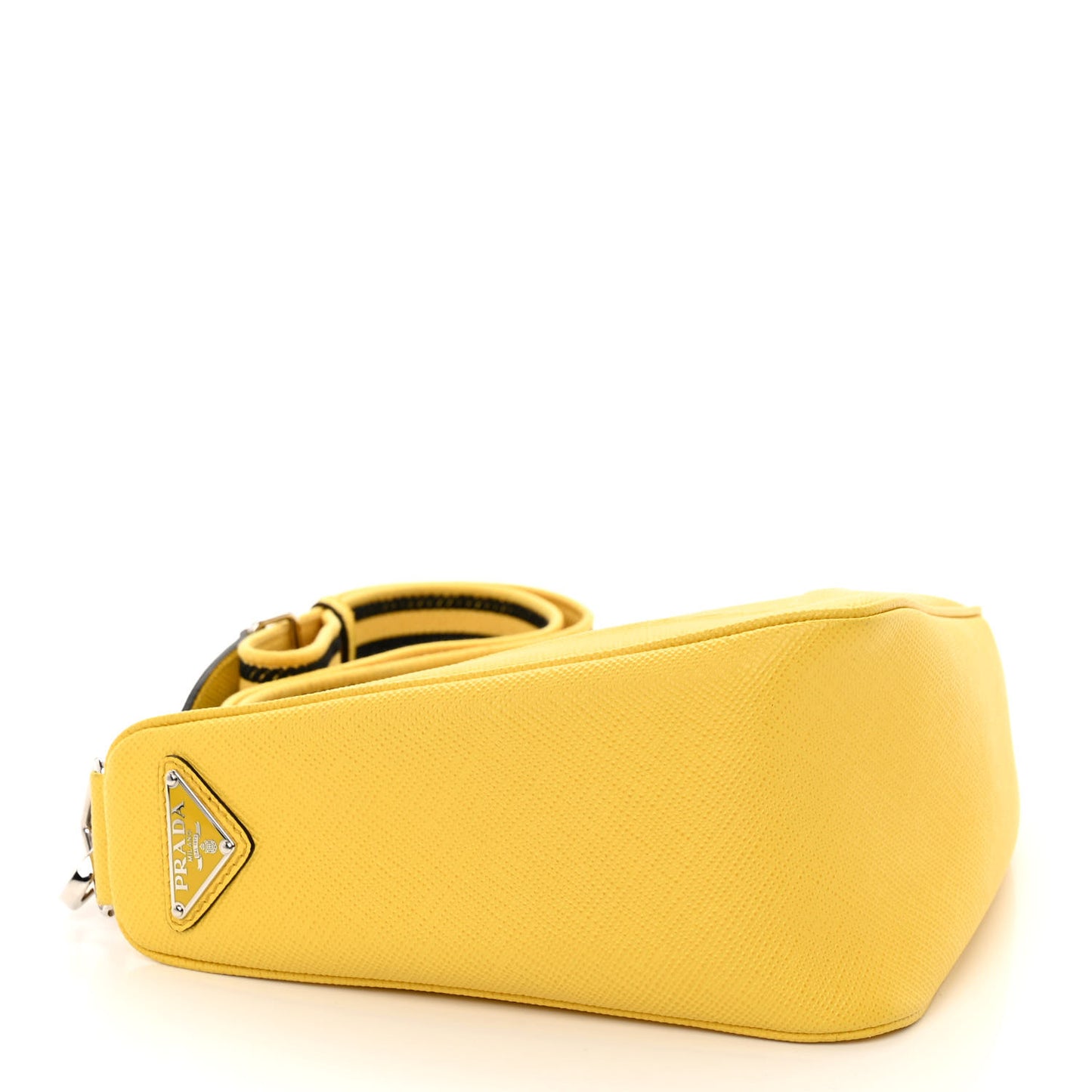 Saffiano Cuir Logo Embossed Triangle Shoulder Bag Sole