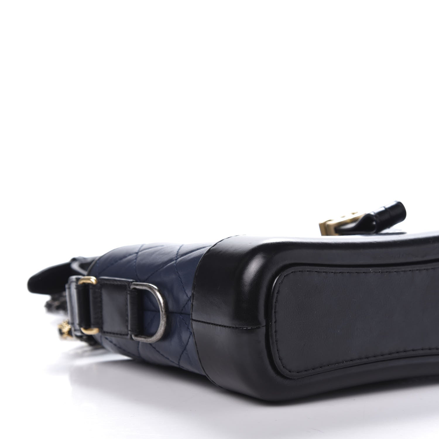 Chanel Aged Calfskin Quilted Small Gabrielle Hobo Navy Black 6 of 11