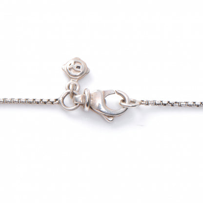 David Yurman Sterling Silver Diamond Open Heart Cable Necklace 3 of 4