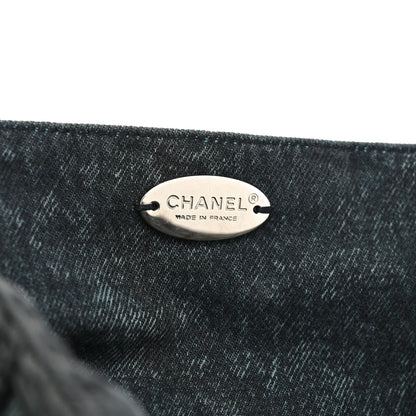 Chanel Denim Quilted Denimpression XXL Flap Blue Black 7 of 10